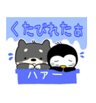 黒柴 and ペンギンのスタンプ。（個別スタンプ：31）