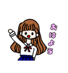 可愛い制服女の子（個別スタンプ：1）