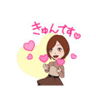 ショートボブの笑顔が似合う女子（個別スタンプ：5）