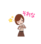 ショートボブの笑顔が似合う女子（個別スタンプ：16）