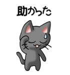 猫ねこにゃんこ その5（黒）連絡（社内）（個別スタンプ：12）