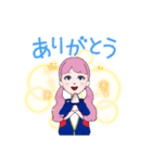 ピンク髪の女の子のスタンプ（個別スタンプ：2）