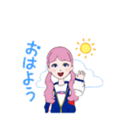 ピンク髪の女の子のスタンプ（個別スタンプ：5）