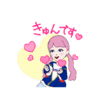 ピンク髪の女の子のスタンプ（個別スタンプ：6）