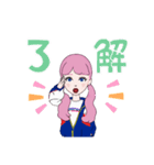 ピンク髪の女の子のスタンプ（個別スタンプ：10）