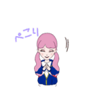 ピンク髪の女の子のスタンプ（個別スタンプ：11）