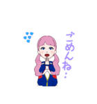 ピンク髪の女の子のスタンプ（個別スタンプ：14）