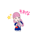 ピンク髪の女の子のスタンプ（個別スタンプ：15）