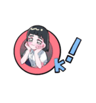 オン眉女の子のスタンプ2（個別スタンプ：3）