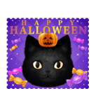 黒猫のハロウィン*かぼちゃとおばけ（個別スタンプ：2）