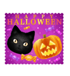 黒猫のハロウィン*かぼちゃとおばけ（個別スタンプ：3）