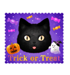 黒猫のハロウィン*かぼちゃとおばけ（個別スタンプ：5）