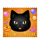 黒猫のハロウィン*かぼちゃとおばけ（個別スタンプ：7）