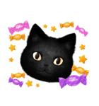黒猫のハロウィン*かぼちゃとおばけ（個別スタンプ：11）