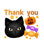 黒猫のハロウィン*かぼちゃとおばけ（個別スタンプ：14）