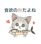 【とびだす】仔猫のぽんにゃん【食欲の秋】（個別スタンプ：5）