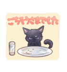 黒猫×食べ物日常スタンプ（個別スタンプ：28）