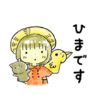むぎわら帽子の女の子と仲間たち（個別スタンプ：15）