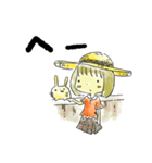 むぎわら帽子の女の子と仲間たち（個別スタンプ：32）