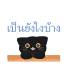 大人かわいい毎日黒猫タイ語（個別スタンプ：7）