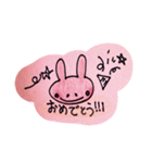 うさぎちゃんゆるゆる手描き文字スタンプ1（個別スタンプ：30）