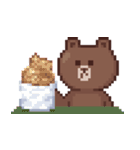 巨大ドット絵:ブラウン（個別スタンプ：23）