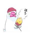 めんこい文鳥2 食べ物といっしょ（個別スタンプ：17）