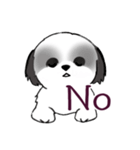 Stickers_Shih Tzu_i シーズースタンプ白黒（個別スタンプ：6）