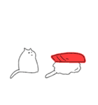 白猫と変身した白猫（個別スタンプ：1）