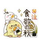 主食は卵・ぽっちゃりな鳥 2『秋』（個別スタンプ：22）