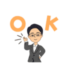 毎日理系メガネ男子（ジャケット）（個別スタンプ：1）