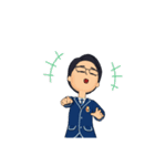 毎日理系メガネ男子（紺スーツ）（個別スタンプ：7）
