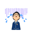 毎日理系メガネ男子（紺スーツ）（個別スタンプ：9）