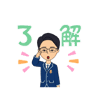 毎日理系メガネ男子（紺スーツ）（個別スタンプ：10）