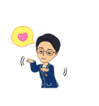 毎日理系メガネ男子（紺スーツ）（個別スタンプ：16）