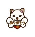 白柴犬ちびキャラ顔スタンプ（個別スタンプ：10）