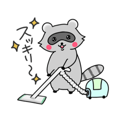 [LINEスタンプ] キレイ好きなアライグマさん