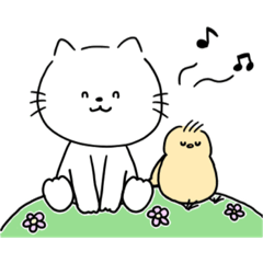 [LINEスタンプ] 【毎日使える】ネコのしろ と トリのちきん