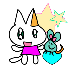 [LINEスタンプ] 小さな猫＋ネズミ