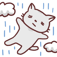 [LINEスタンプ] 灰猫のとにかくネガティブな日々