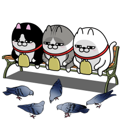 [LINEスタンプ] 動く 三匹の擦れねこ11