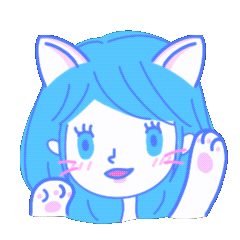 [LINEスタンプ] かわいらしい青い髪の少女