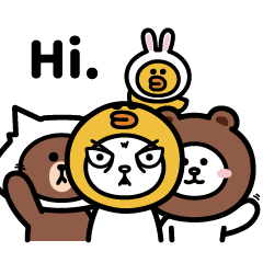 [LINEスタンプ] ブサカワくもくん×LINE FRIENDS：一日友達