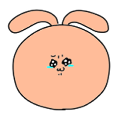 [LINEスタンプ] 毎日使えるうめぼし顔のウサギ