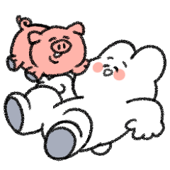 [LINEスタンプ] うさぎとこぶたの遊びたいスタンプ