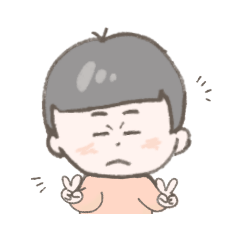 [LINEスタンプ] 目ほそい男の子のスタンプ