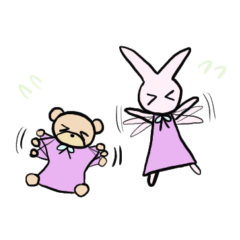 [LINEスタンプ] うさぎさんとくまさんの姿をした妖精 part2