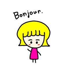 [LINEスタンプ] フランス語 女の子