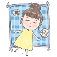 [LINEスタンプ] 手描きの女の子 （おめでとう！）