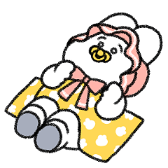 [LINEスタンプ] ばぶりたいうさぎ